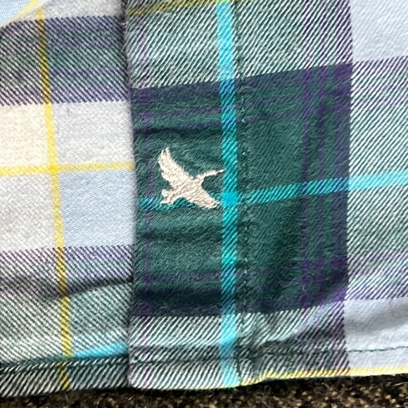 Eddie Bauer Blue Plaid 100% Cotton Button Down sz S - Picture 5 of 9